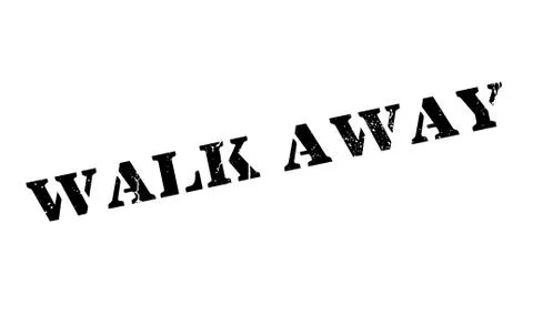 Walk Away rubber stamp Ilustração Stock