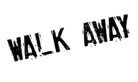 Walk Away rubber stamp Ilustração Stock