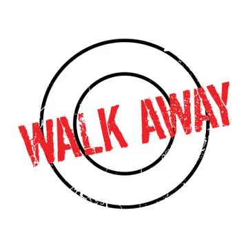 Walk Away rubber stamp Ilustração Stock