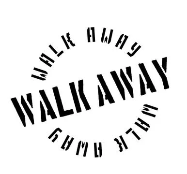 Walk Away rubber stamp Ilustração Stock