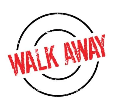 Walk Away rubber stamp Ilustração Stock