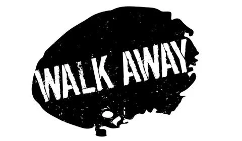Walk Away rubber stamp Ilustração Stock