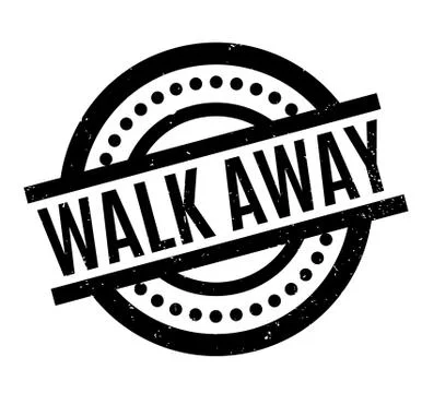 Walk Away rubber stamp Ilustração Stock