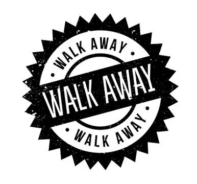 Walk Away rubber stamp Ilustração Stock