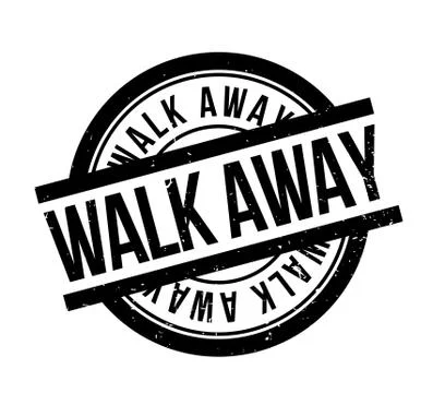 Walk Away rubber stamp Ilustração Stock