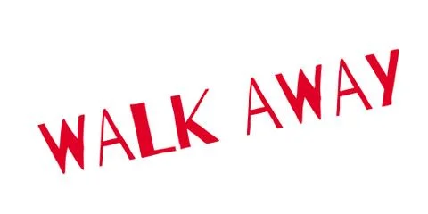 Walk Away rubber stamp Ilustração Stock