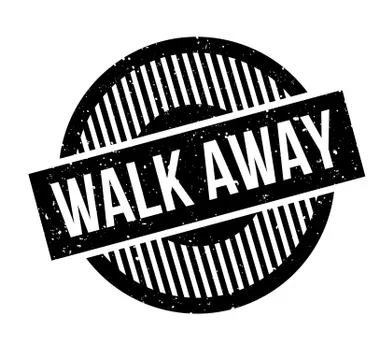 Walk Away rubber stamp Ilustração Stock