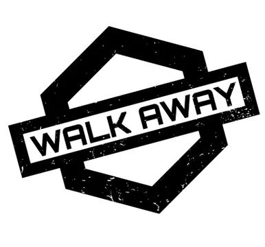 Walk Away rubber stamp Ilustração Stock