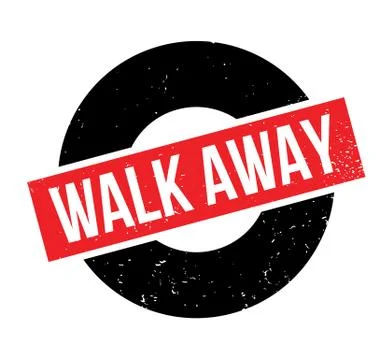 Walk Away rubber stamp Ilustração Stock