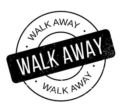 Walk Away rubber stamp Ilustração Stock