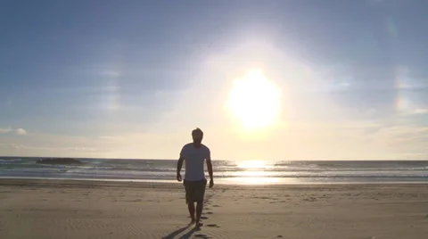 Walk Back from the Beach to Black Video stock 38838040