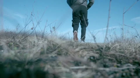 WALK BACK ON MOUNTAIN Stock Footage 170399723