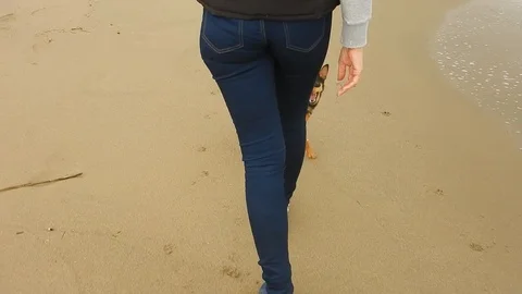 Walk on the beach 4130 Stock Footage 106828919