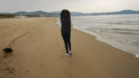Walk on the beach 4139 Stock Footage 106860929