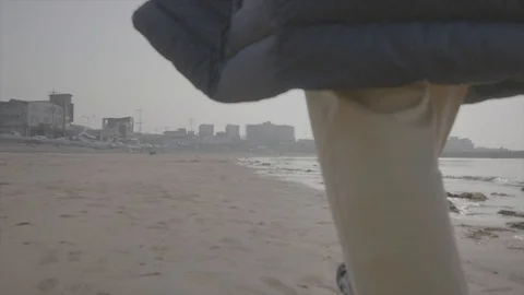 Walk the beach Stock Footage 95220368