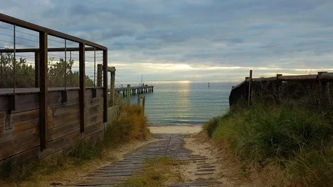 Walk to the beach Stock Footage 99802874