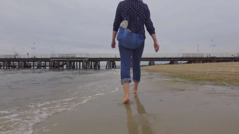Walk on the beach Video stock 150464040