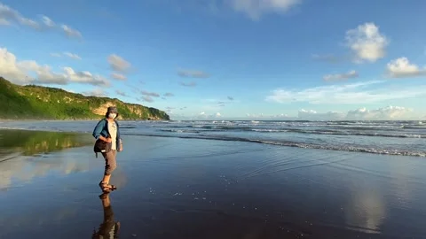 Walk on the beach Stock Footage 236556623