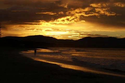 Walk at the beach Stock Photos