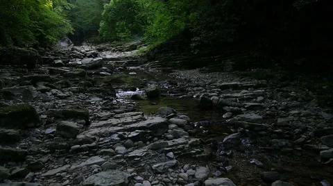 Walk on the bed of a mountain river Vidéo 65734757