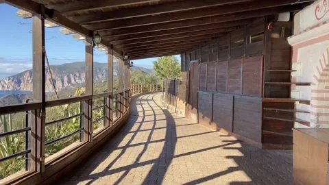 Walk to the belvedere of nebida Vídeo Stock 143483494
