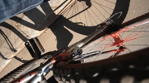 Walk on the bicycle Stock Footage 5441621
