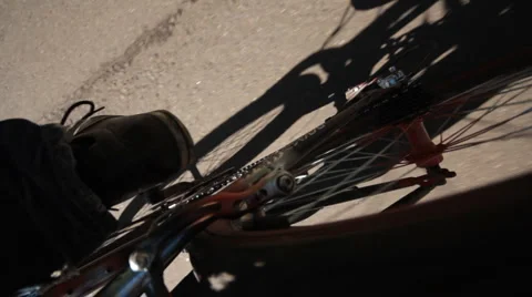 Walk on the bicycle Stock Footage 5442117