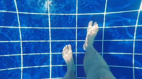 Walk on the bottom of the pool, first-person view Stock Footage 125301794