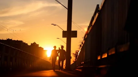 Walk on the bridge Stock Footage 55869200