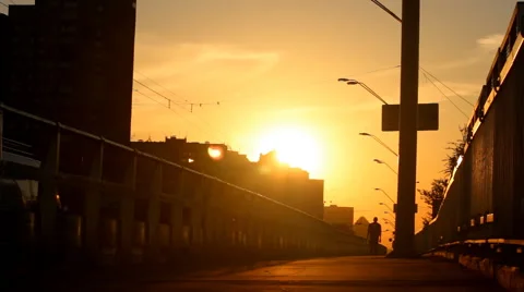 Walk on the bridge Stock Footage 55869207