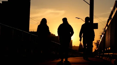 Walk on the bridge Stock Footage 55869239