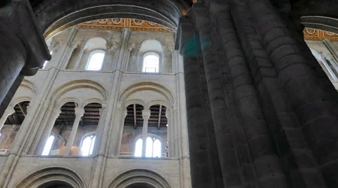 Walk By Cathedral Columns Stock Footage 59310490