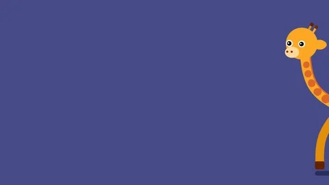 Walk cycle of a baby giraffe protesting with a sign 库存影片 112227257