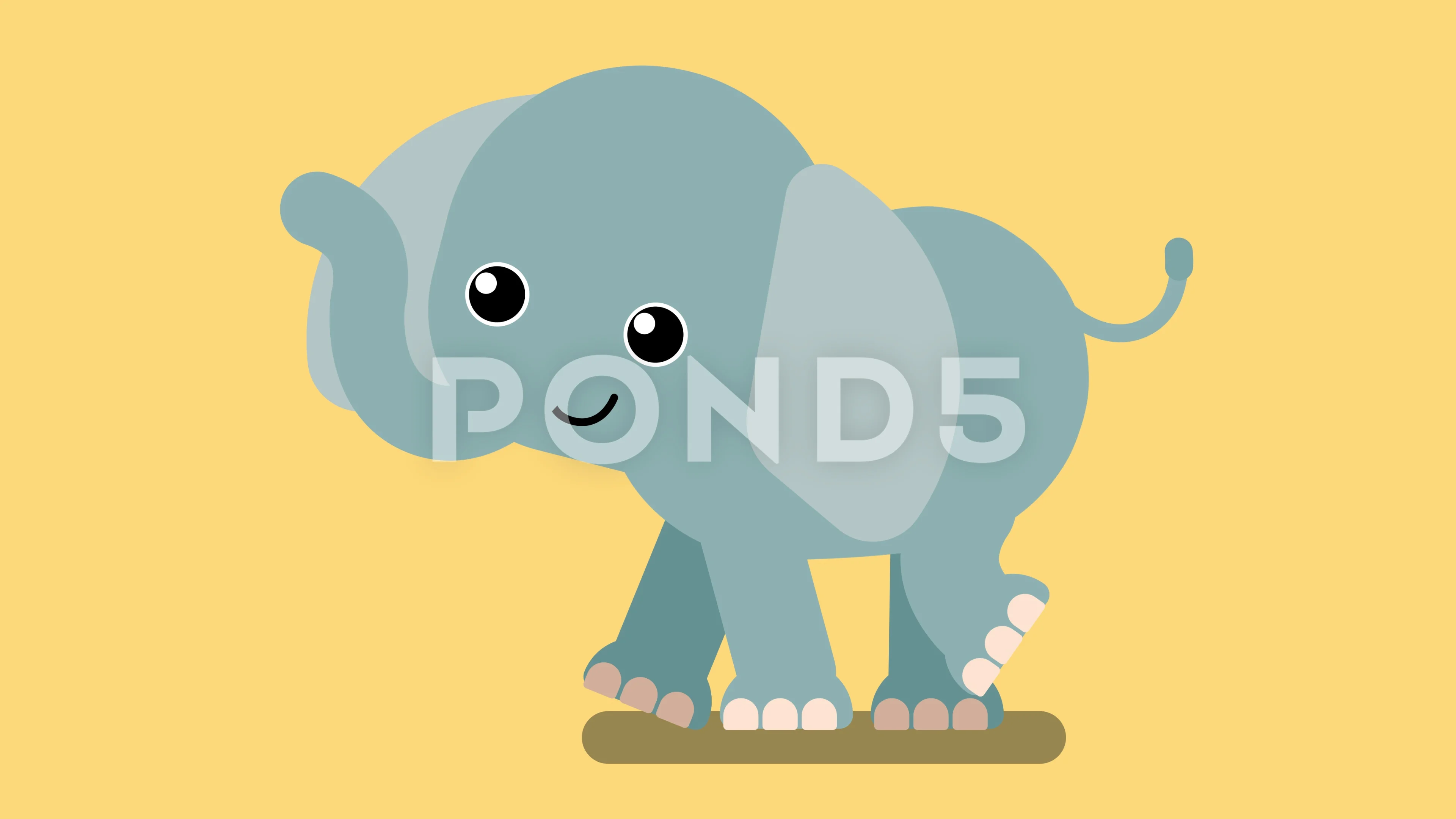 Walk cycle of a cute baby elephant. | Stock Video | Pond5
