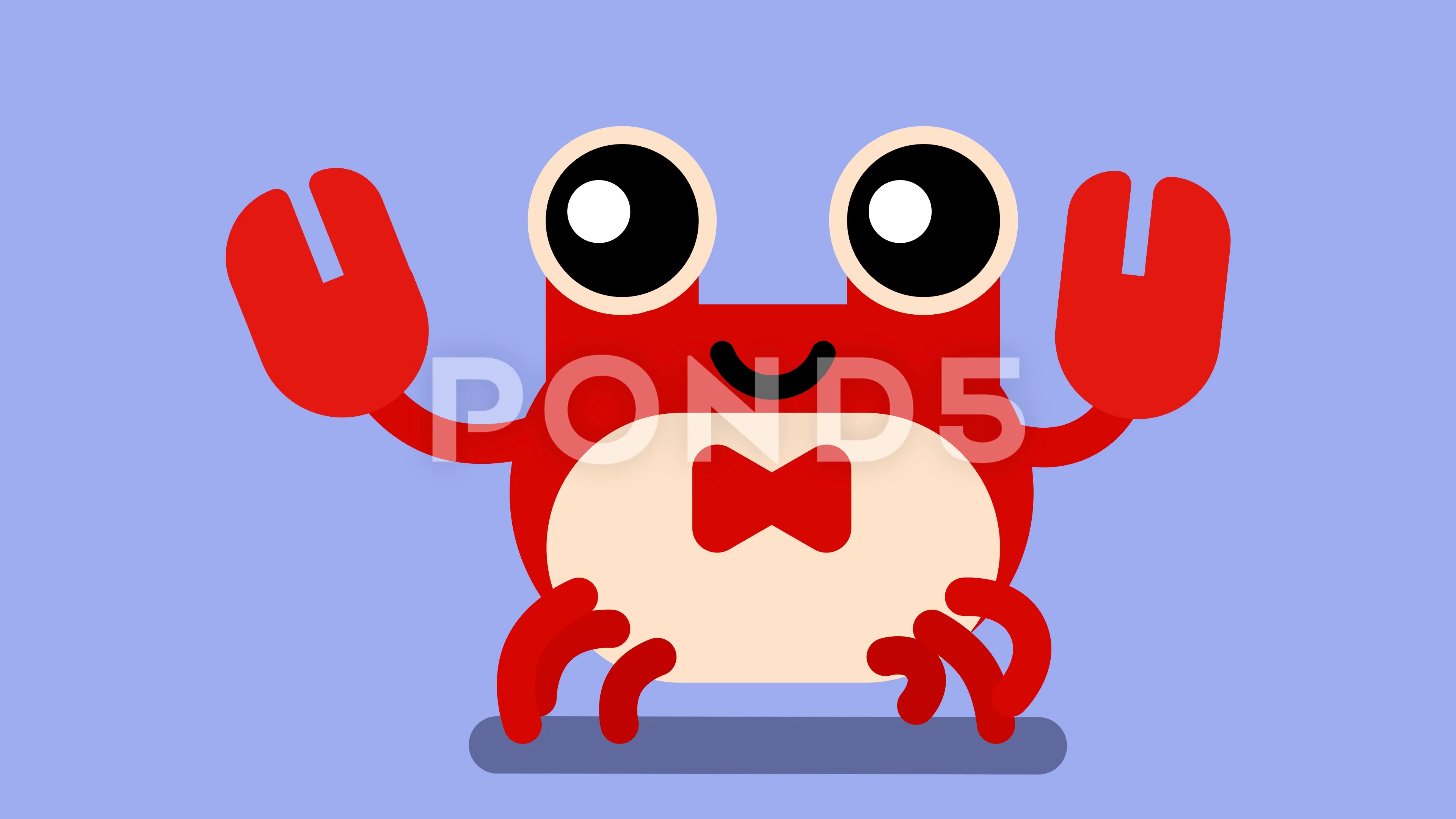 cute baby cartoon crab