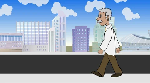Walk Cycle of Doctor Stock Footage 30484213