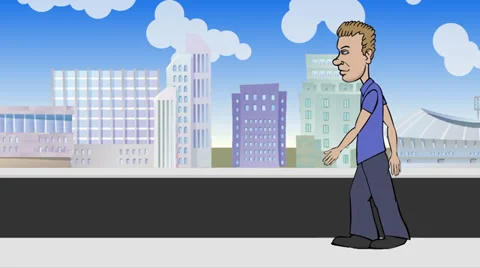 Walk Cycle of Man Stock Footage 30484554