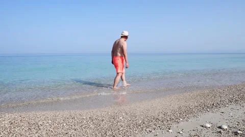 A walk on a deserted beach. Stock Footage 158768816