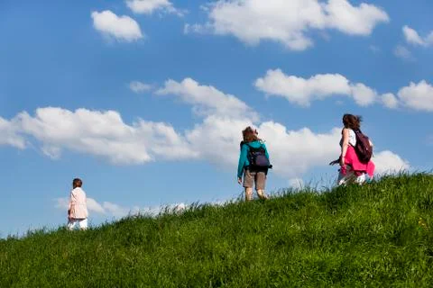 Walk on the dike Stock Photos