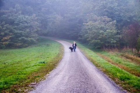 Walk with the dog Stock Photos