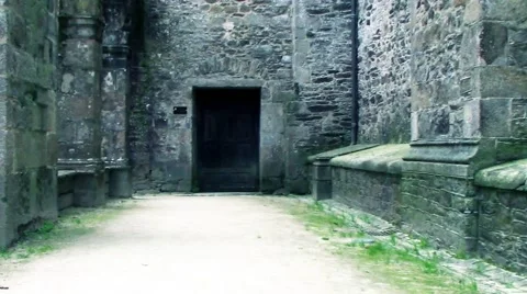 A walk to the door of a Convent Stock Footage 66196272