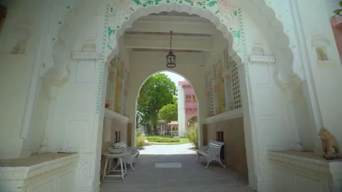 Walk-In Entry to Heritage Courtyard Stock Footage 314147420