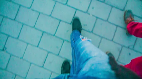 Walk in the evening city Stock Footage 37085795