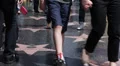 Walk of Fame Hollywood Boulevard Celebrities Stars People Walking Crowds Moving HD Footage