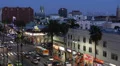 Walk Fame Hollywood Boulevard Tourists Attraction Nightlife Illuminated Night HD Footage