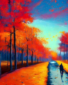 A walk in the forest Stock Illustration