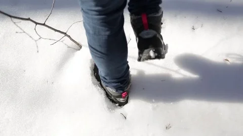 Walk in fresh snow Stock Footage 72251529