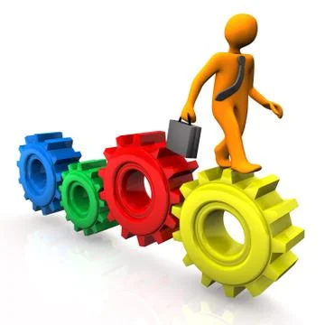 Walk on gears Stock Illustration