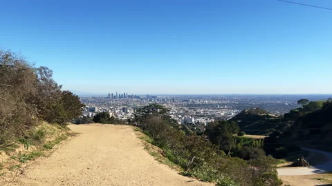  Walk on a general view of DownTown Los Angeles from the Hollywood  Stock Footage 170833542