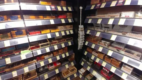 Walk In Humidor - Cigars Stock Footage 104837782
